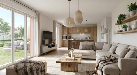 Programme immobilier neuf DOMAINE DES FAUVETTES - Étampes cadre résidentiel proche nature maisons avec jardin (91150) - Référence : 17204