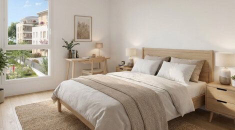 Programme immobilier neuf Coeur Saint Jean (78) - Mantes-la-Jolie cadre résidentiel proche Seine appartements avec extérieur (78200) - Référence : 17083