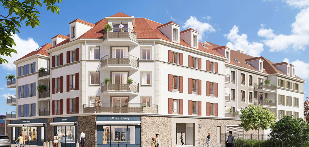 Programme immobilier neuf Les Roses Debussy - Pontoise en plein quartier de l’Hermitage (95000) - Référence : 18288