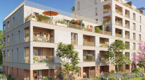 Programme immobilier neuf les Jardins de Bellevue - La Courneuve proche métro 7, tramway T1 et future ligne 15 (93120) - Référence : 18202