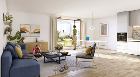 Programme immobilier neuf Terrasses de l'Odyssée - Montigny-le-Bretonneux : logements neufs sécurisés et verdoyants proche des transports (78180) - Référence : 15398