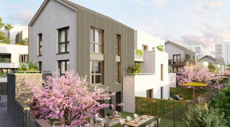 Programme immobilier neuf LE DOMAINE DES CERISIERS -  Montigny-lès-Cormeilles : logements neufs sécurisés et verdoyants proche des transports (95370) - Référence : 15118