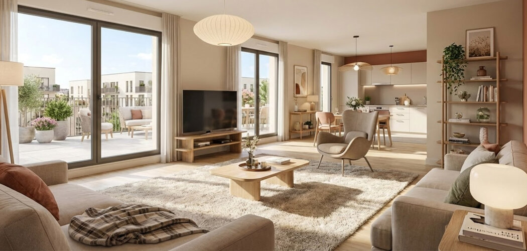 Programme immobilier neuf Reflets de Seine LMNP (78) - Aubergenville résidence seniors près de la gare (78410) - Référence : 16376