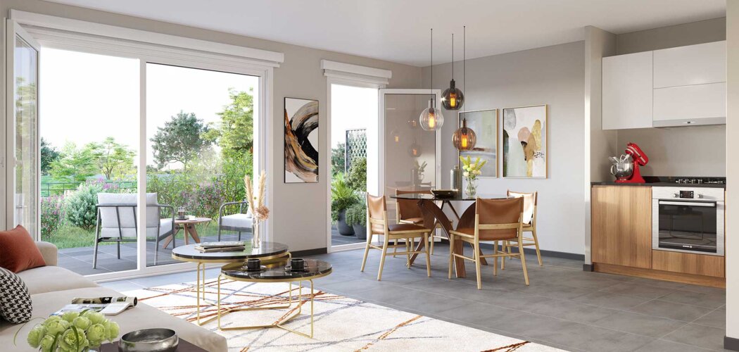 Programme immobilier neuf Le Clos Chantereine - Chelles : logements neufs proches du centre commercial Terre-Ciel, confort et espaces extérieurs (77500) - Référence : 15683
