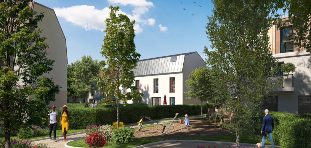 Programme immobilier neuf Le Domaine du Bois de la Garenne - Évry : logements neufs près de la forêt communale, confort RE2020 et espaces extérieurs (91000) - Référence : 15673