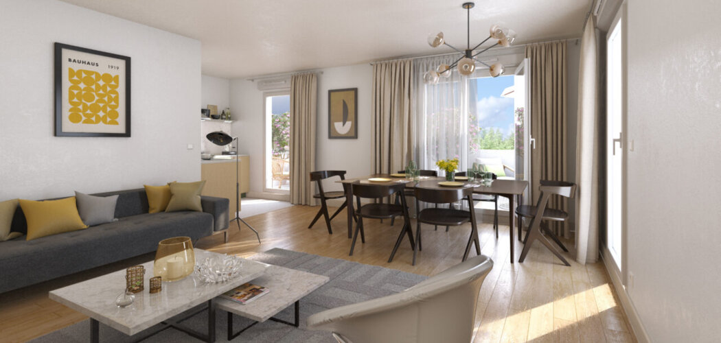 Programme immobilier neuf Place et Lumières - L'Haÿ-les-Roses : logements neufs T2–T4 duplex proche des transports (94240) - Référence : 15733