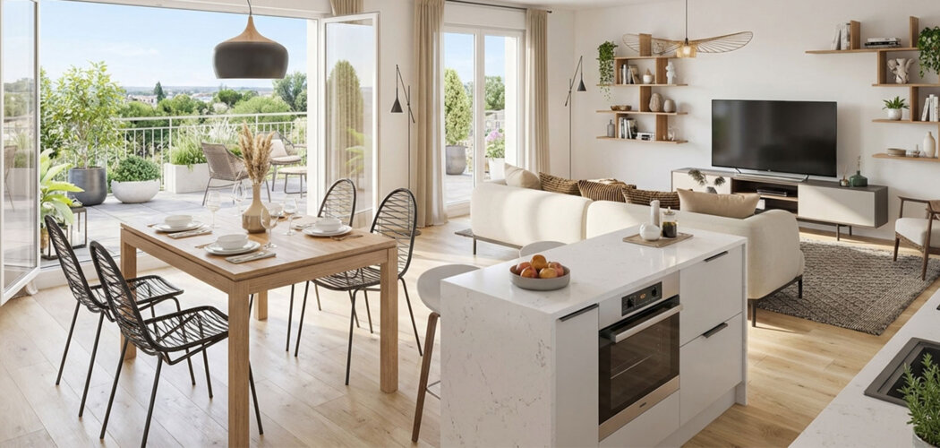 Programme immobilier neuf les Jardins de Bellevue - La Courneuve proche métro 7, tramway T1 et future ligne 15 (93120) - Référence : 18202
