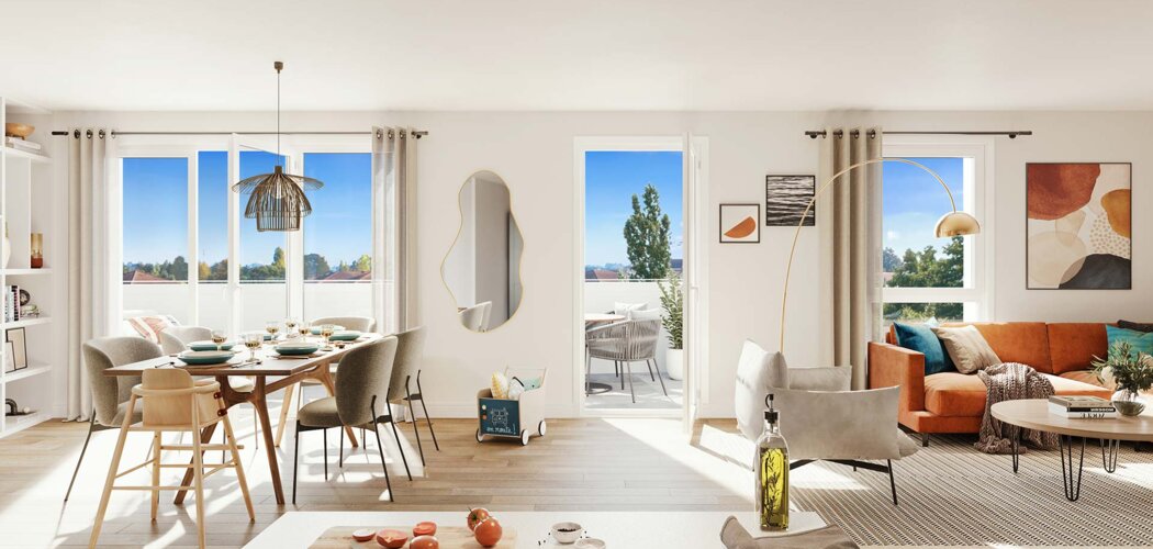 Programme immobilier neuf Les Promenades de l'Ourcq - Meaux : logements neufs sécurisés et verdoyants proche des commodités (77100) - Référence : 15571