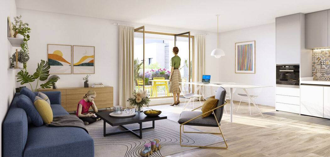 Programme immobilier neuf Terrasses de l'Odyssée - Montigny-le-Bretonneux : logements neufs sécurisés et verdoyants proche des transports (78180) - Référence : 15398