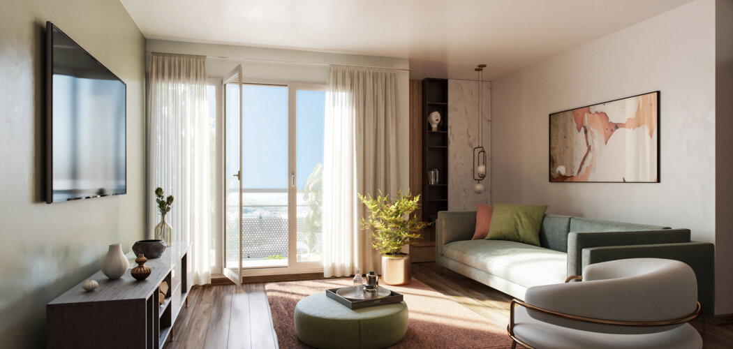 Programme immobilier neuf COEUR ROSA - Pontoise : logements neufs sécurisés et verdoyants proche de la nature (95000) - Référence : 14995