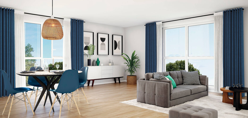 Programme immobilier neuf Les Bruyères - Thoiry : Résidence T2–T3 avec cadre sobre et confort optimisé proche des transports (78770) - Référence : 5719